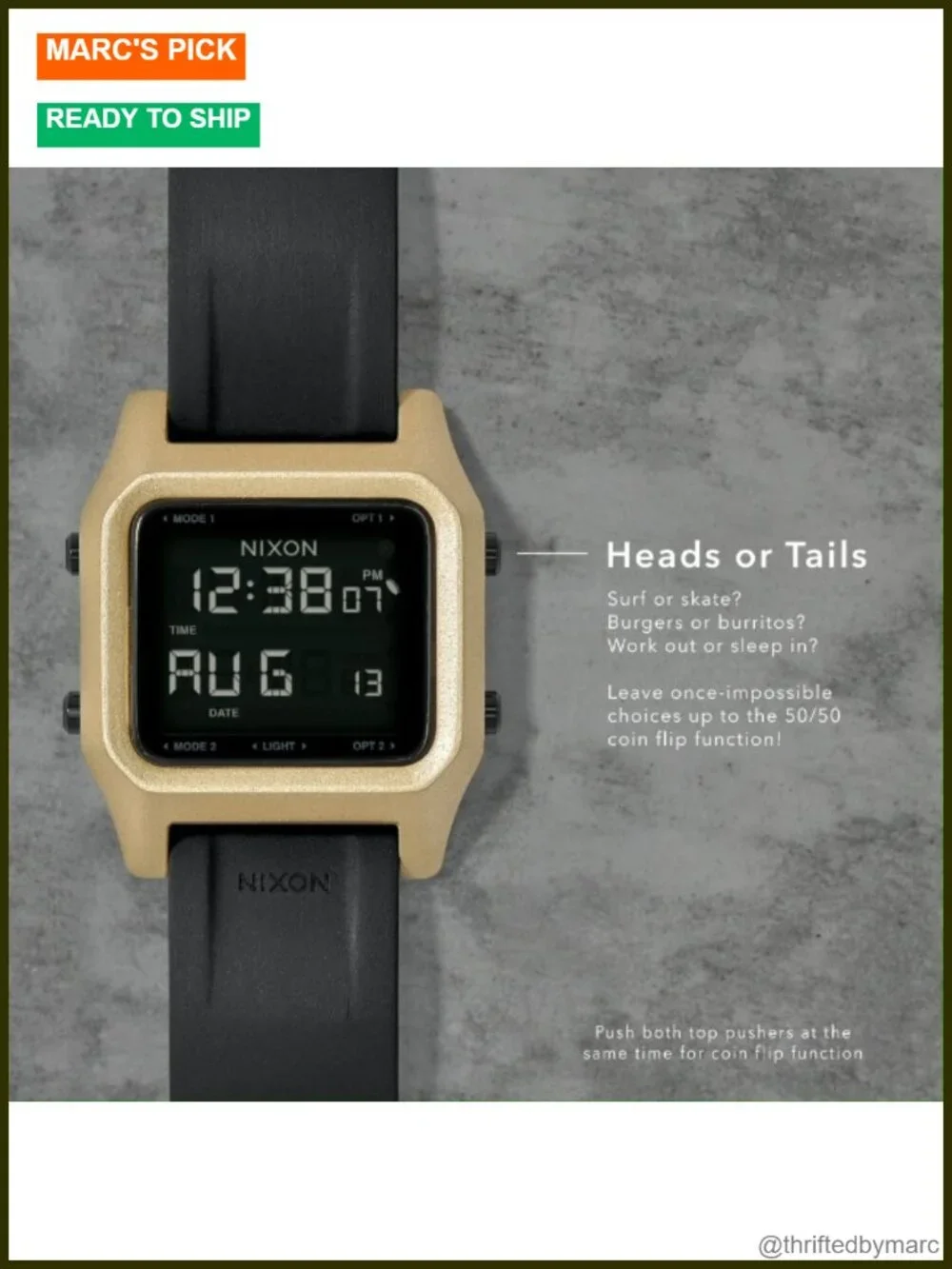 Men's Digital Sport Watch, 100m Water Resistant, Recycled Ocean Plastics,